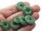 8 19mm Dark Green Glass Large Hole Donut Flat Round Ring Beads